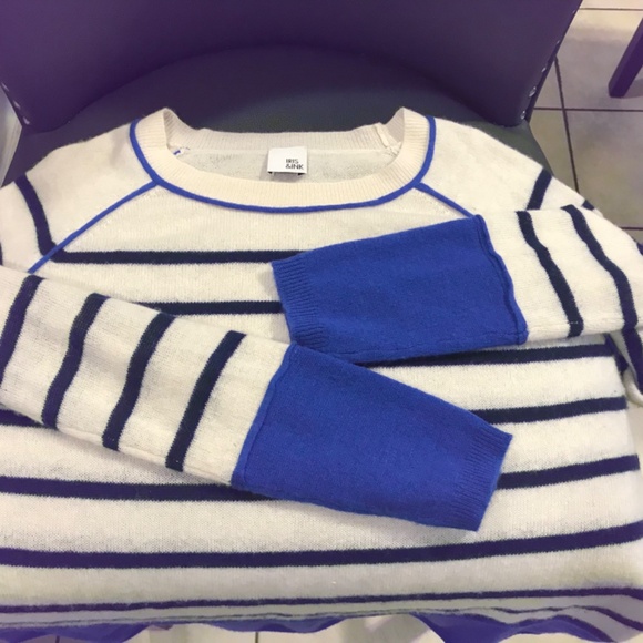Iris & Ink 100% Cashmere striped oversized pullover sweater - Picture 15 of 15